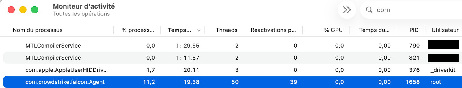 Agent sur macOS